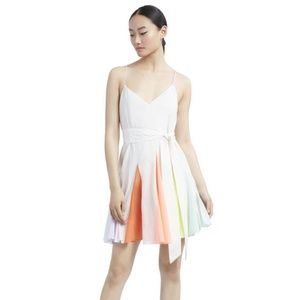 NWT Alice + Olivia Kimmy rainbow mini dress size M
